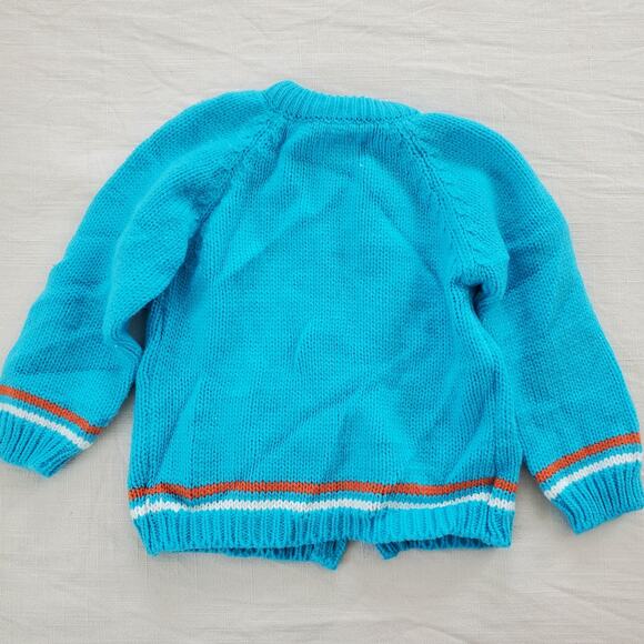 Vintage Blue Knit Cardigan 2t - Picture 5 of 5